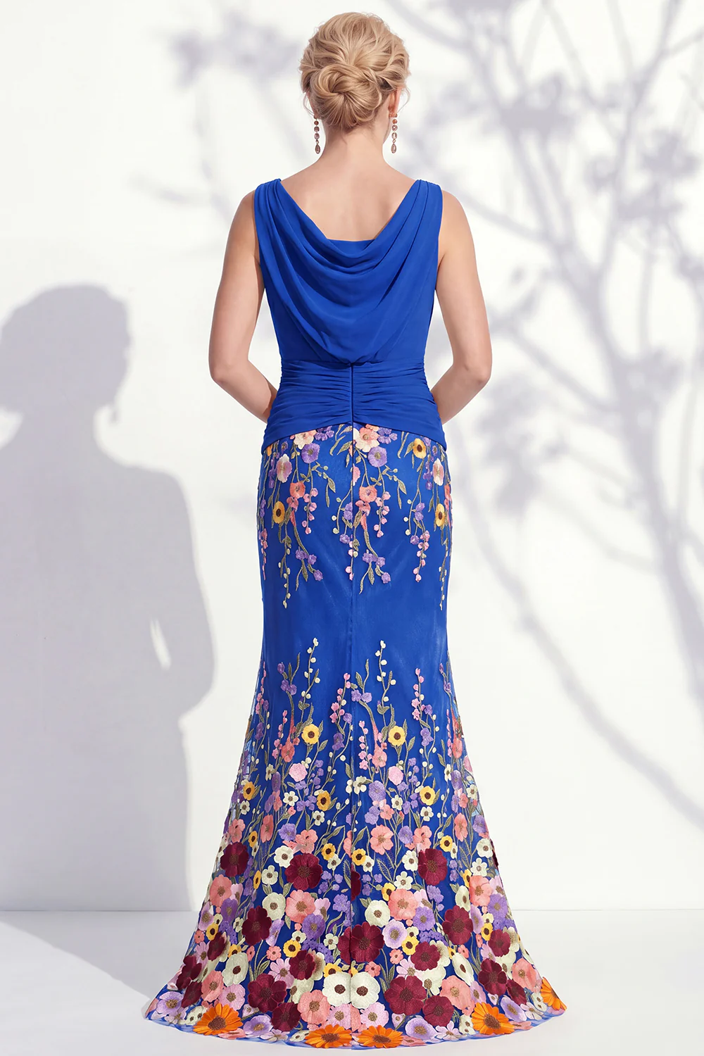 Sleeveless 3D Floral Embellished Mermaid Dress