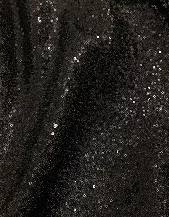 Black Asymmetrical Off-the-shoulder Mesh Long-sleeved Sequined Maxi Dress