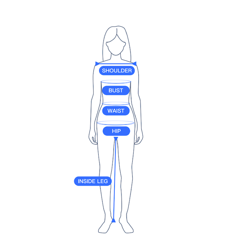 Women's body measurement guide