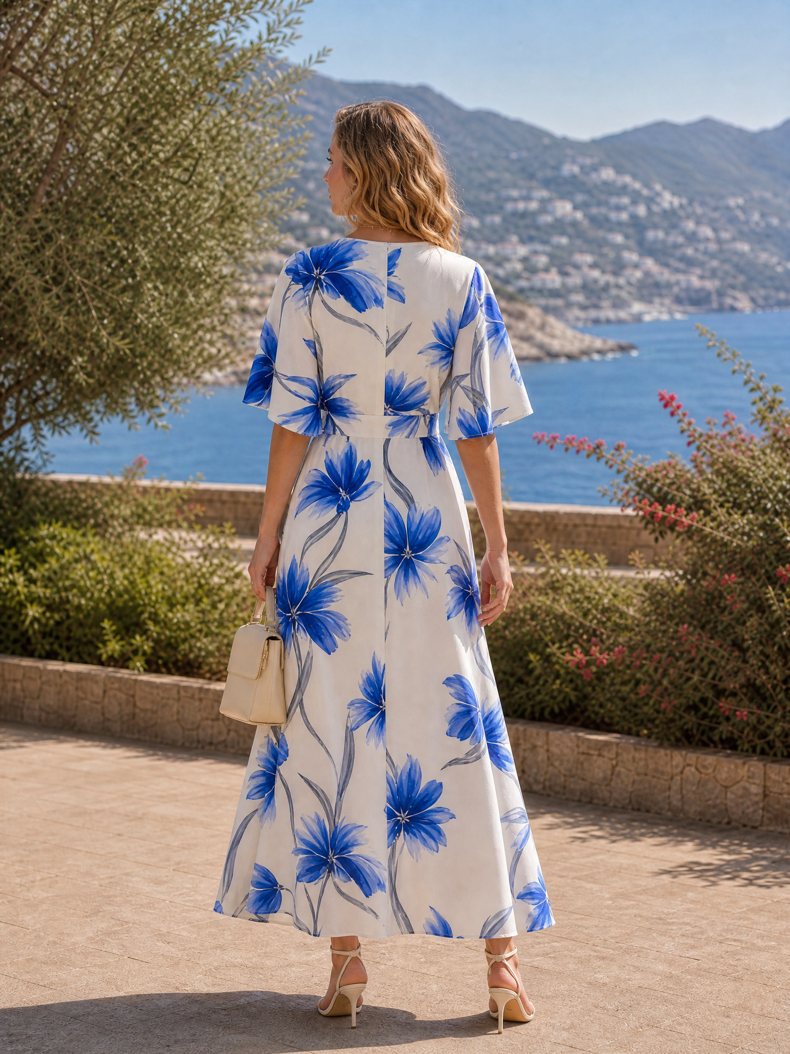 Exude timeless romance and graceful charm in this stunning blush pink and burgundy floral print long gown, a captivating and beautifully textured addition to the collection designed for the woman who loves refined silhouettes and classic botanical pattern