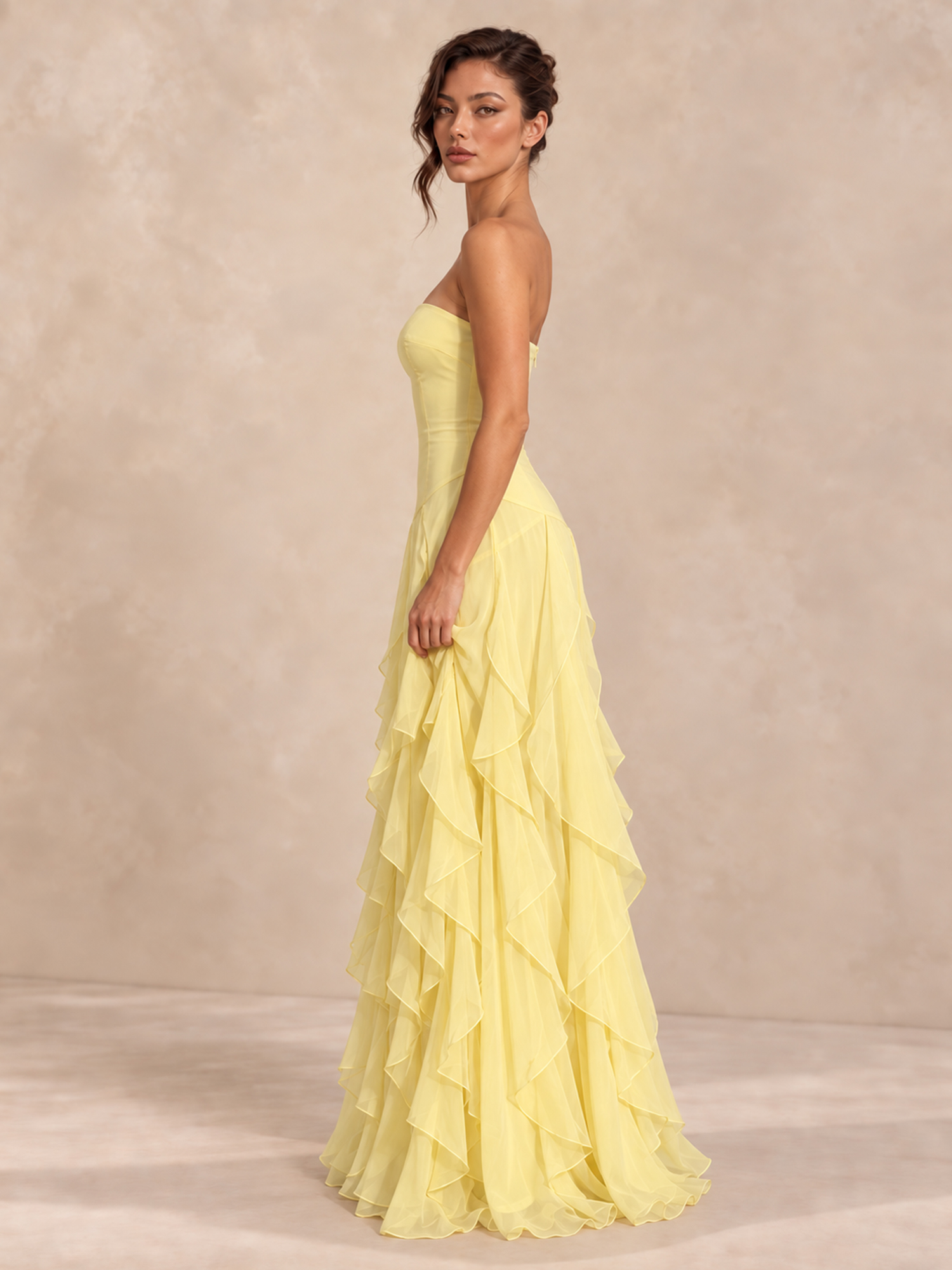 Chiffon A-Line Ruffles Formal Dresses