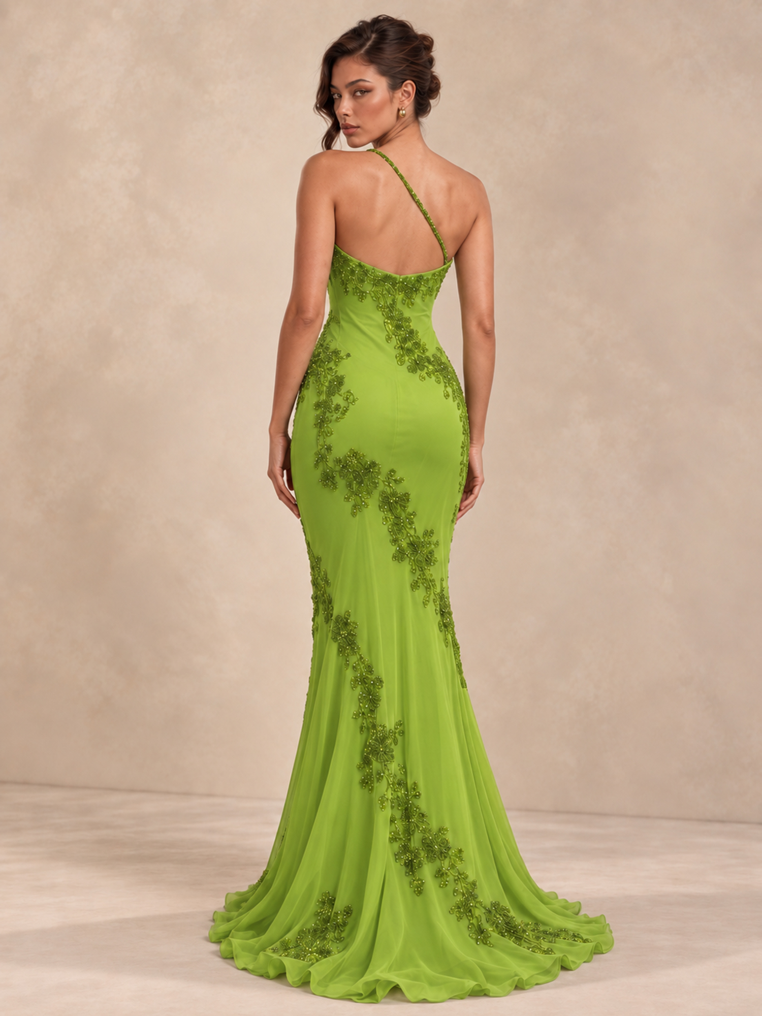 Chiffon Lace Sequin Mermaid Prom Dress