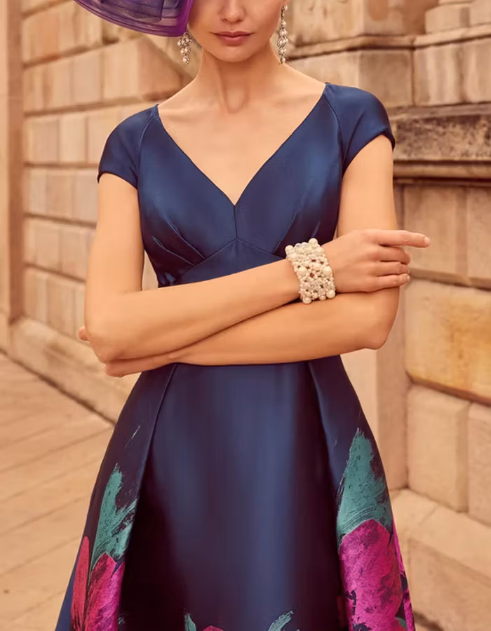 Dark Blue Wedding Evening Party Satin Suit