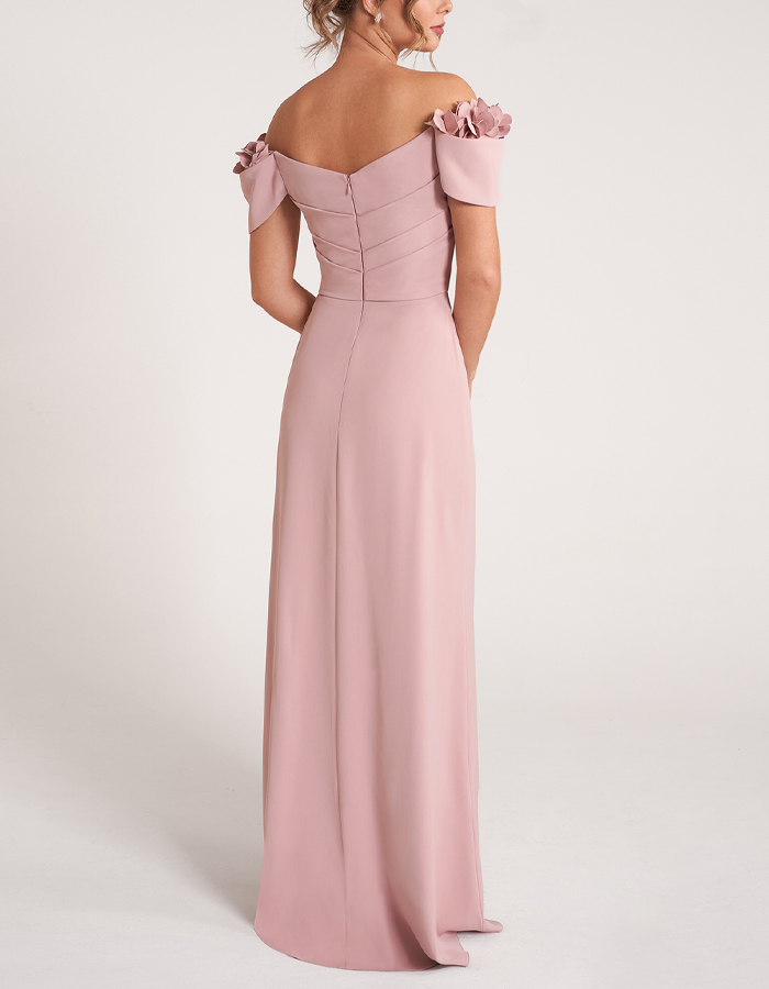 Pink Fit and Flare Maxi Dress