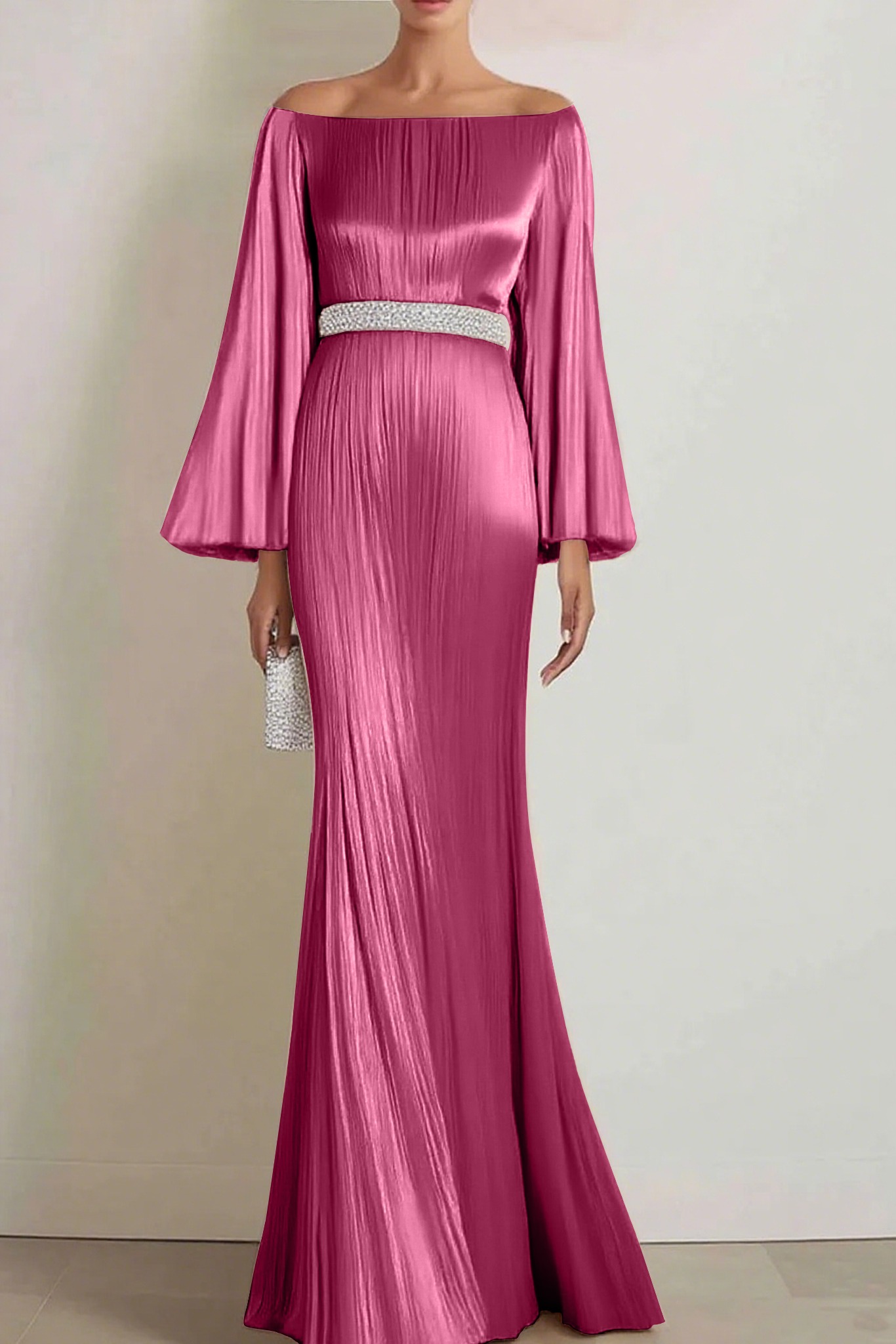 Formal Evening Gown Off The Shoulder White Long Dress Pleated Satin Maxi Dress