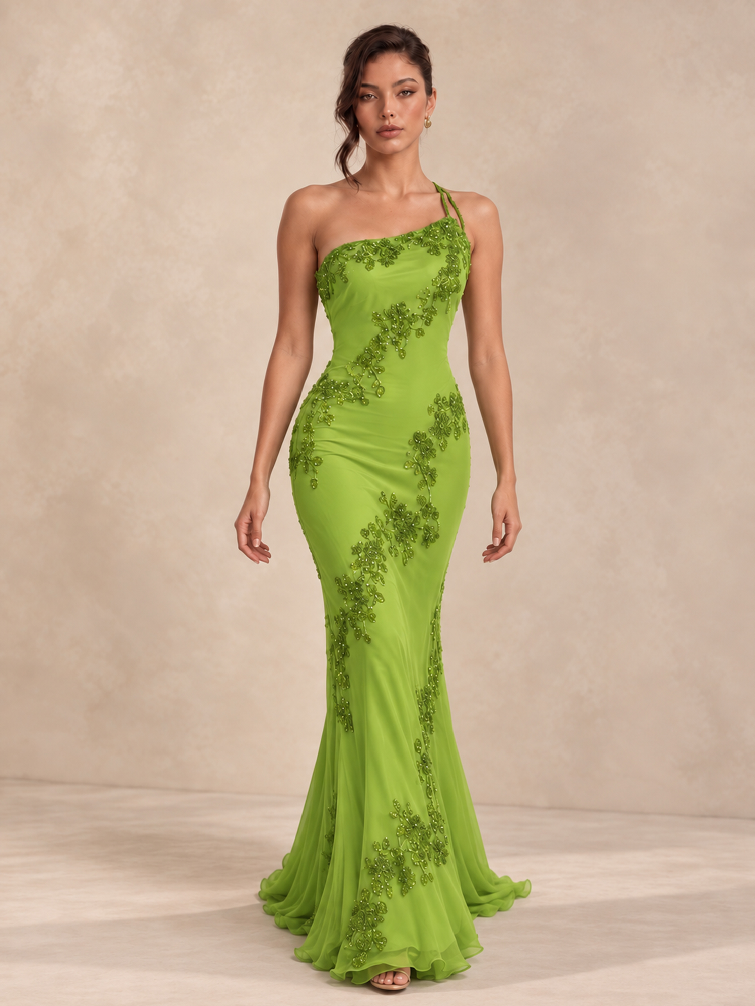 Chiffon Lace Sequin Mermaid Prom Dress
