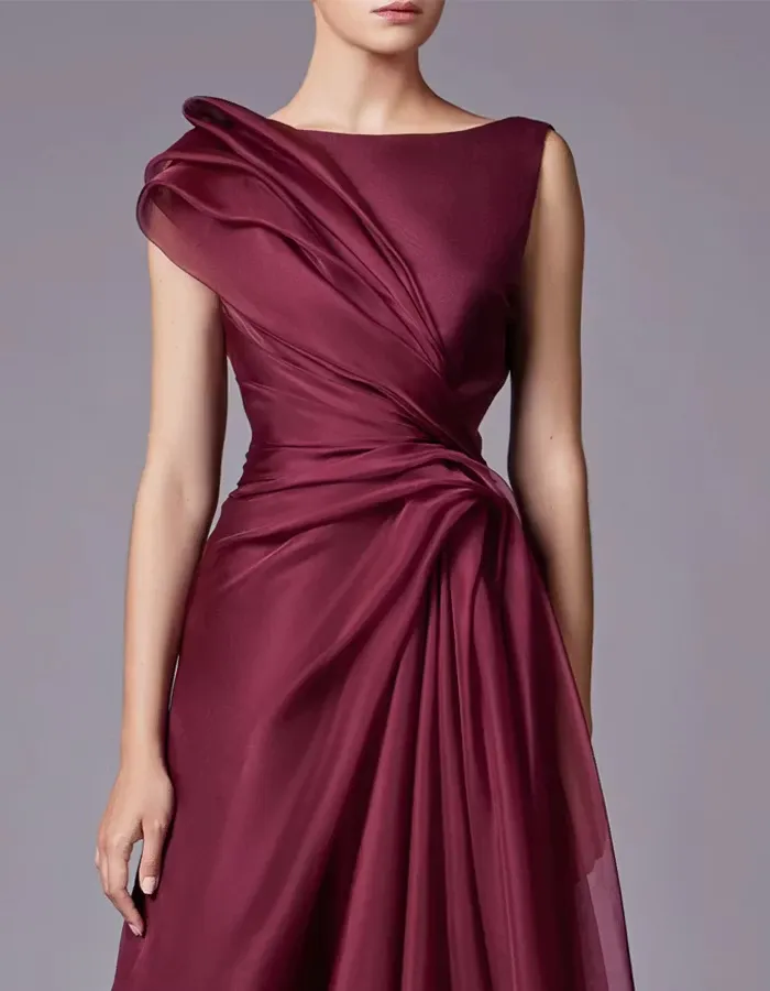 Sleeveless Cinched-Waist Floor-Length Maxi Dress