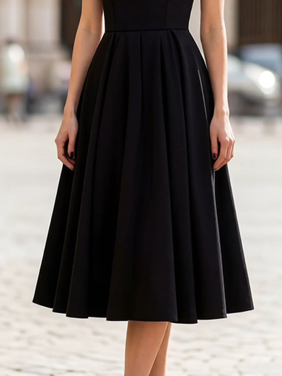 Sheer Tulle Cap Sleeve Midi Dress