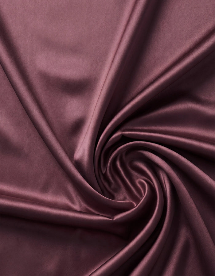 Reddish Brown Satin Asymmetrical Shawl Sleeves Maxi Dress