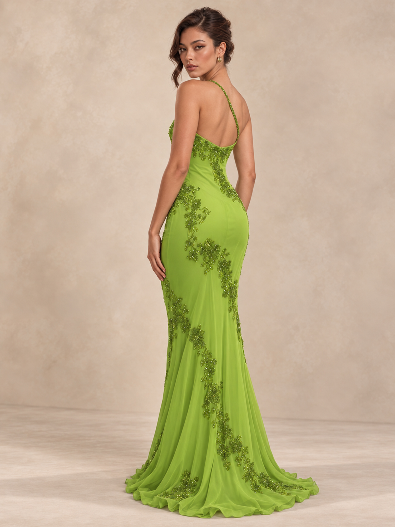 Chiffon Lace Sequin Mermaid Prom Dress