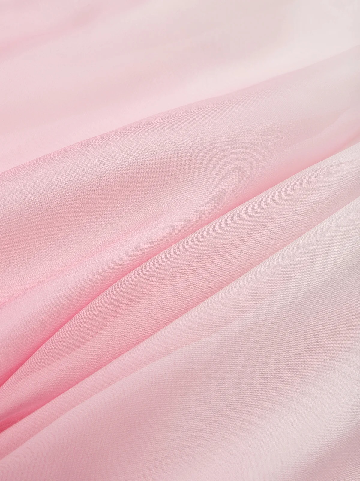 Pink Chiffon Halter Ombre Imitation Pearl Cut Out Sleeveless A-Line Mock Neck Maxi Dress