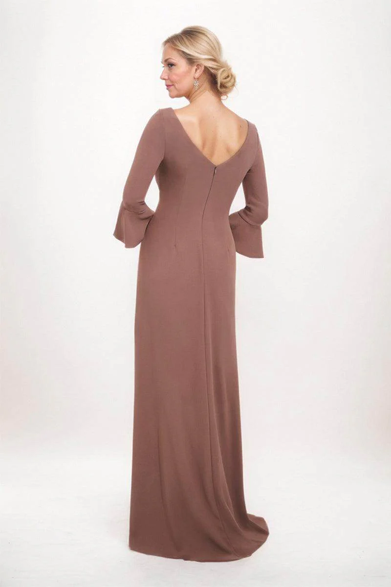 A-line Maxi Stretch Crepe Mother Dress