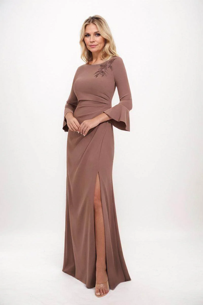 A-line Maxi Stretch Crepe Mother Dress