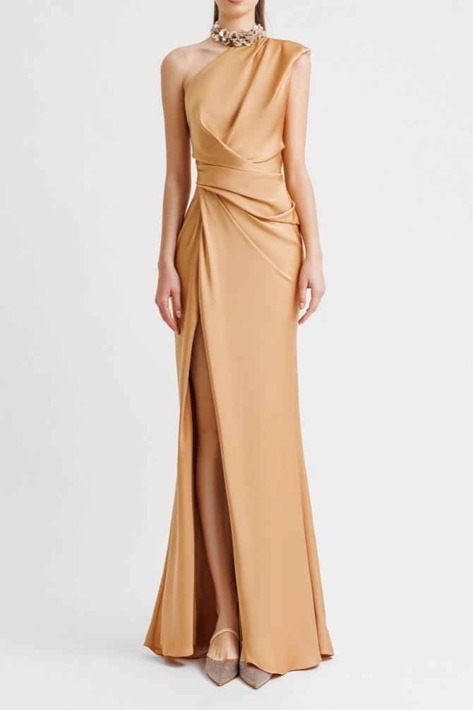 One-Shoulder Draped Dress