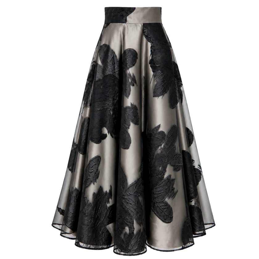 Elegant French Jacquard Midi Skirt Two-Piece Set