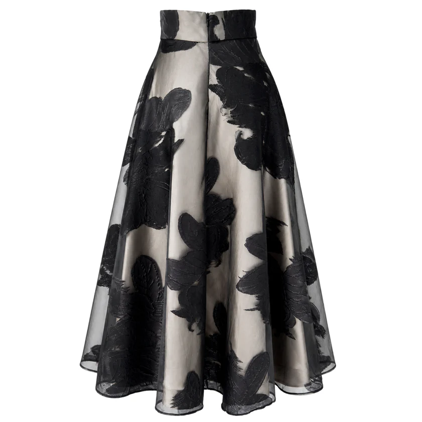 Elegant French Jacquard Midi Skirt Two-Piece Set