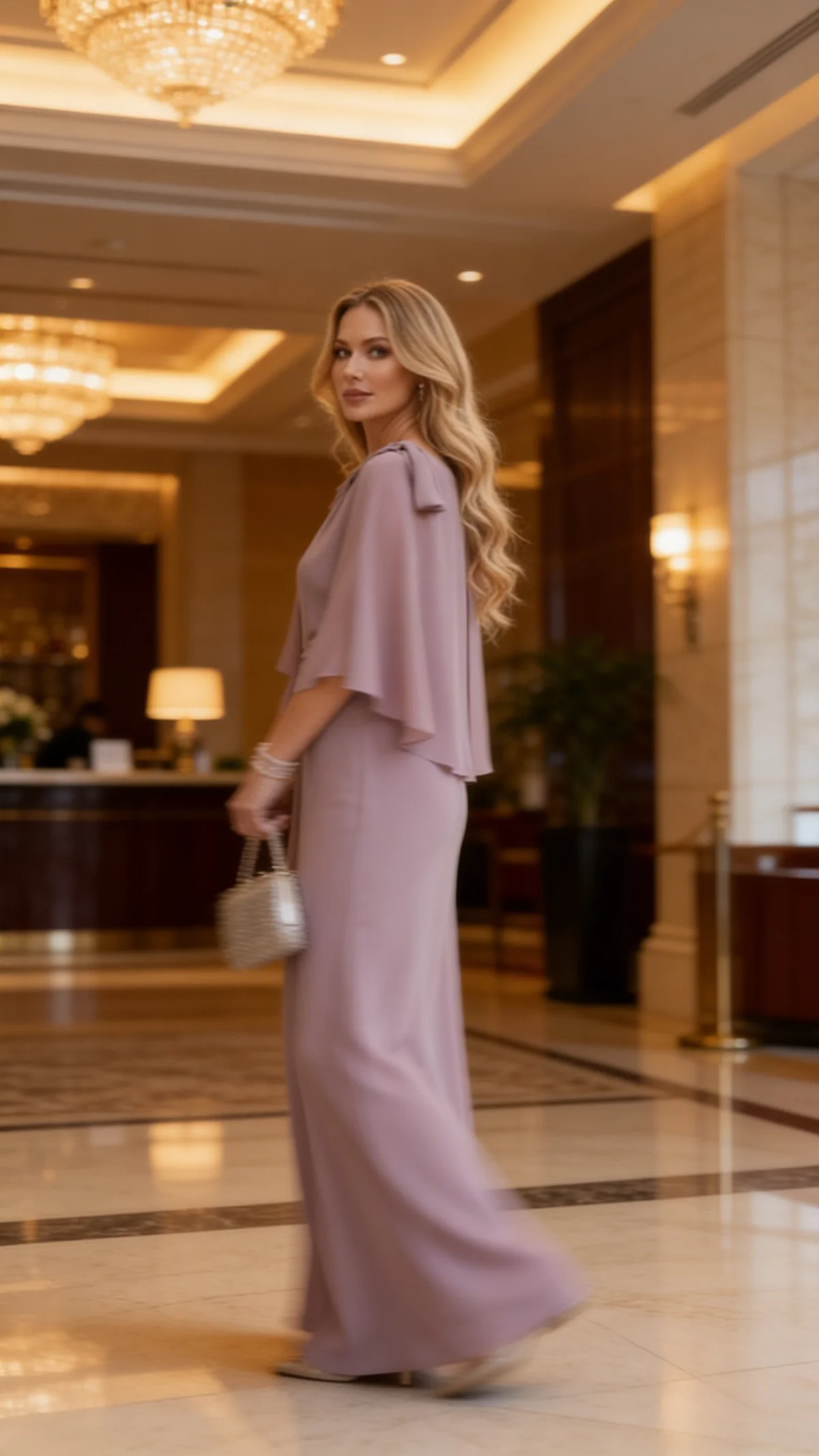 Sheath/Column Scoop Neck Floor-Length Mother of the Bride Dresses with Asymmetical Cape