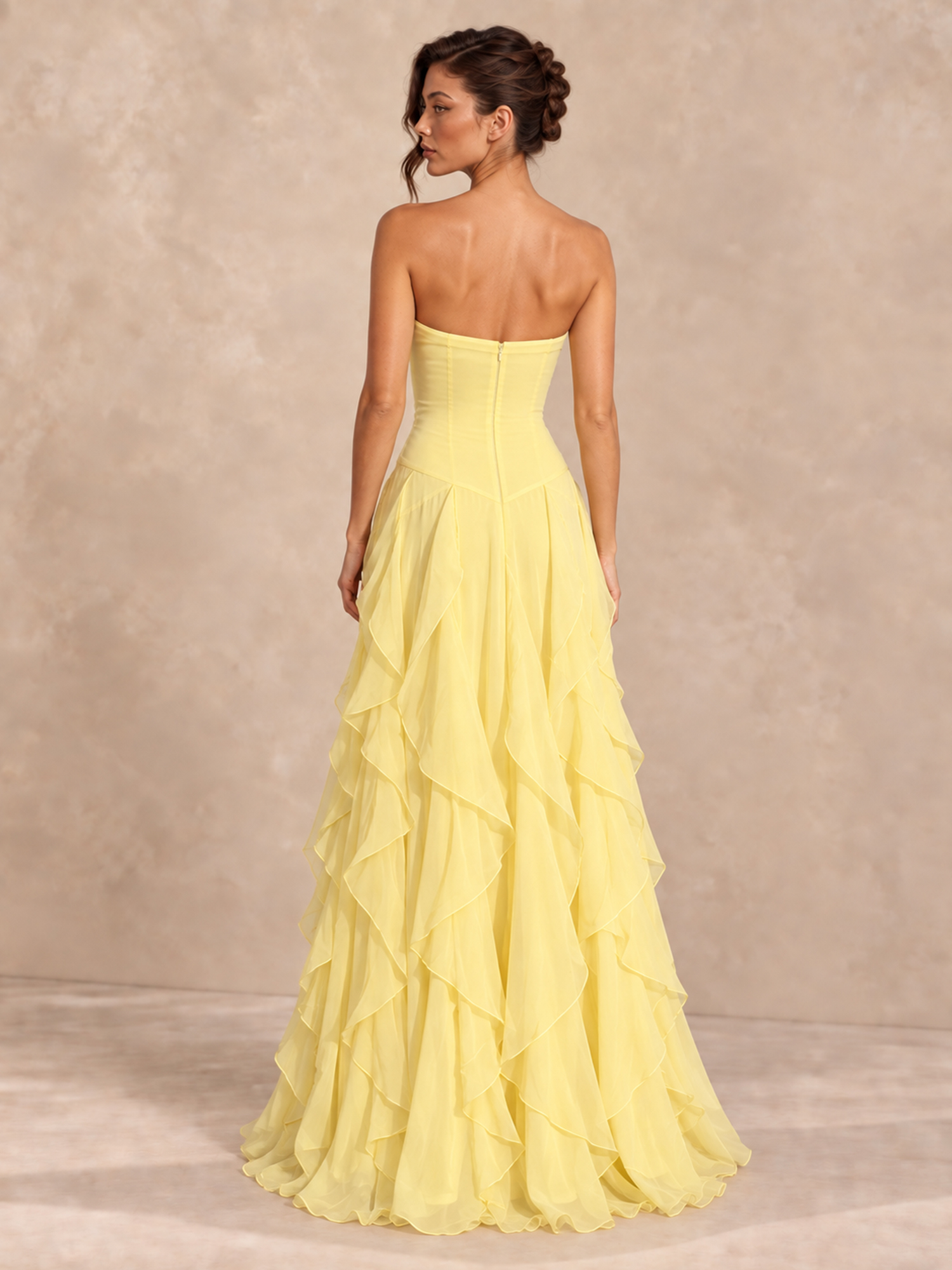 Chiffon A-Line Ruffles Formal Dresses