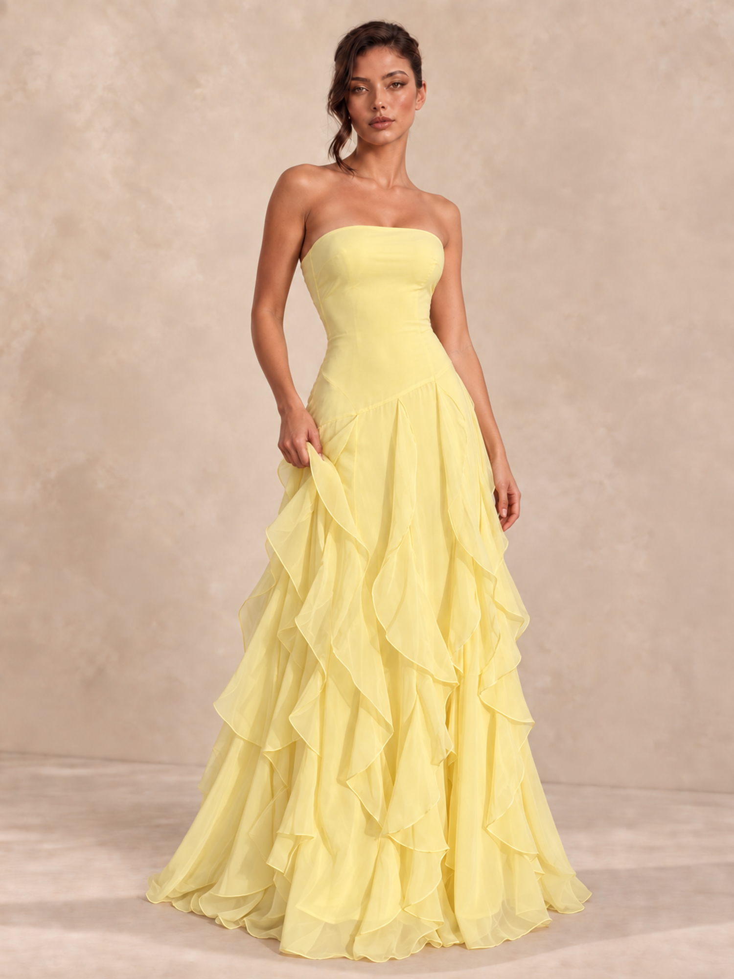 Chiffon A-Line Ruffles Formal Dresses