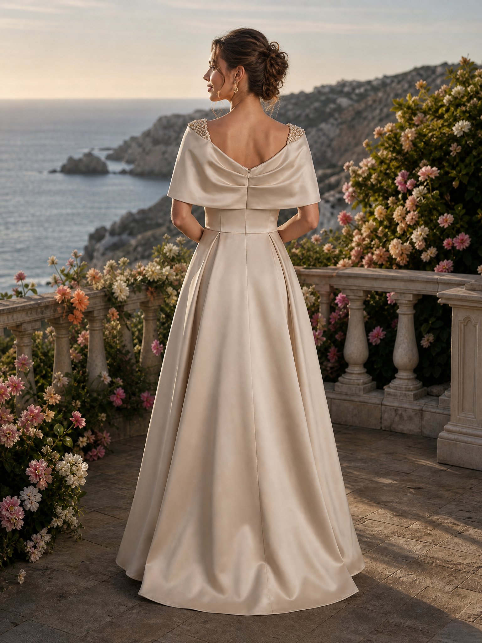 Champagne Satin Maxi Dress