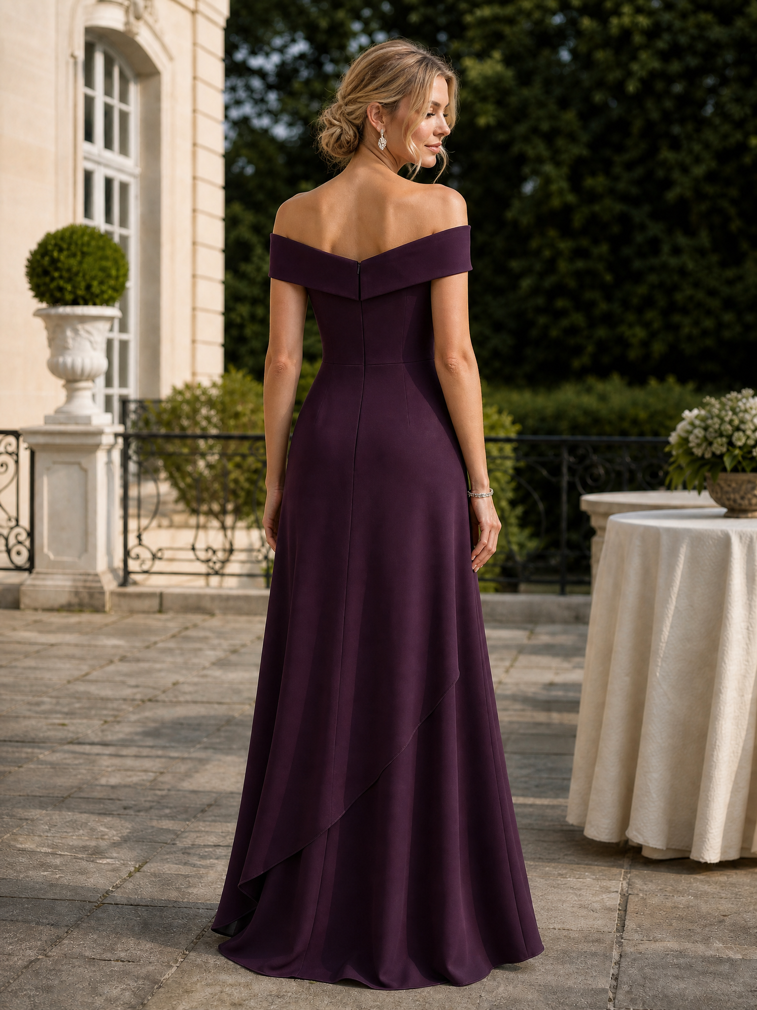 Off the Shoulder Pleat Satin High Low Mermaid Evening Dresses for Women