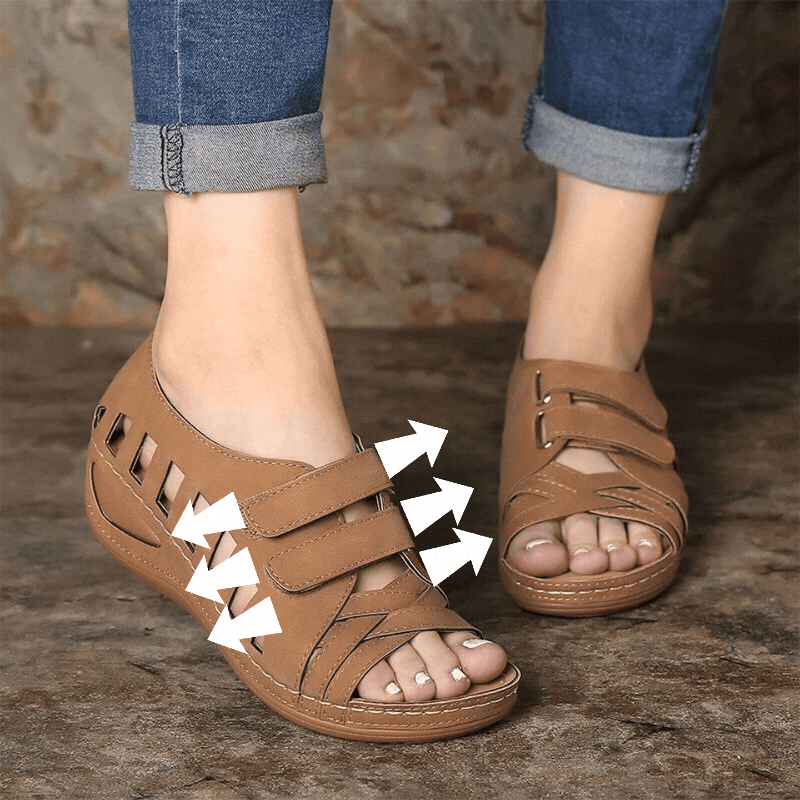 🔥Last Day Promotion 50% Off - Women's Adjustable Width Comfort Orthopaedic Leather Sandals