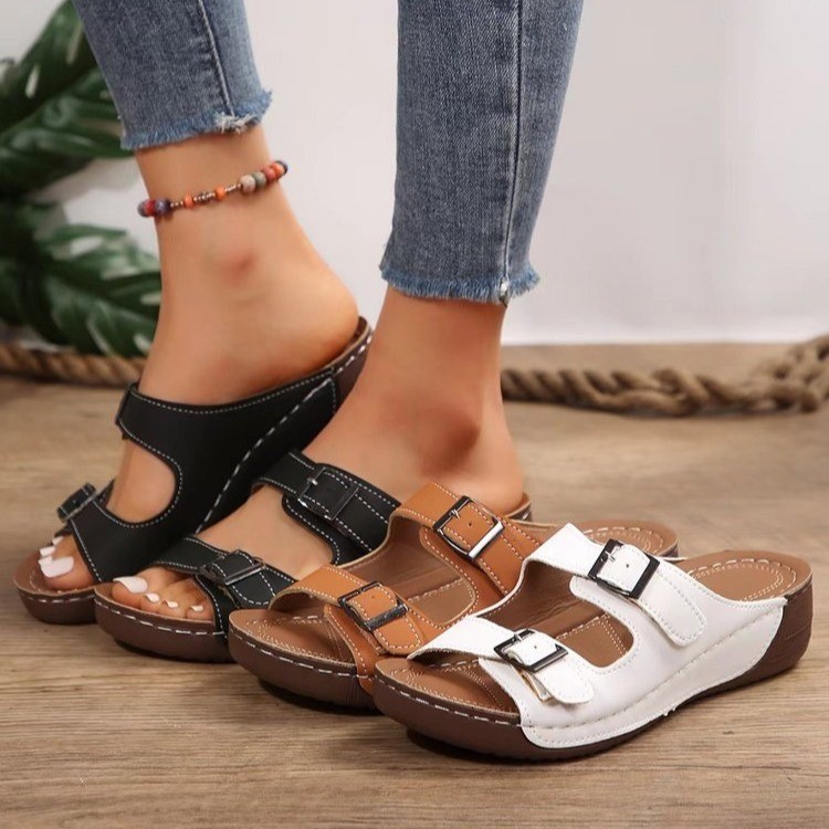 🔥Last Day Promotion 50% OFF - Women's Upgraded Stretch Lightweight Leather Sandals