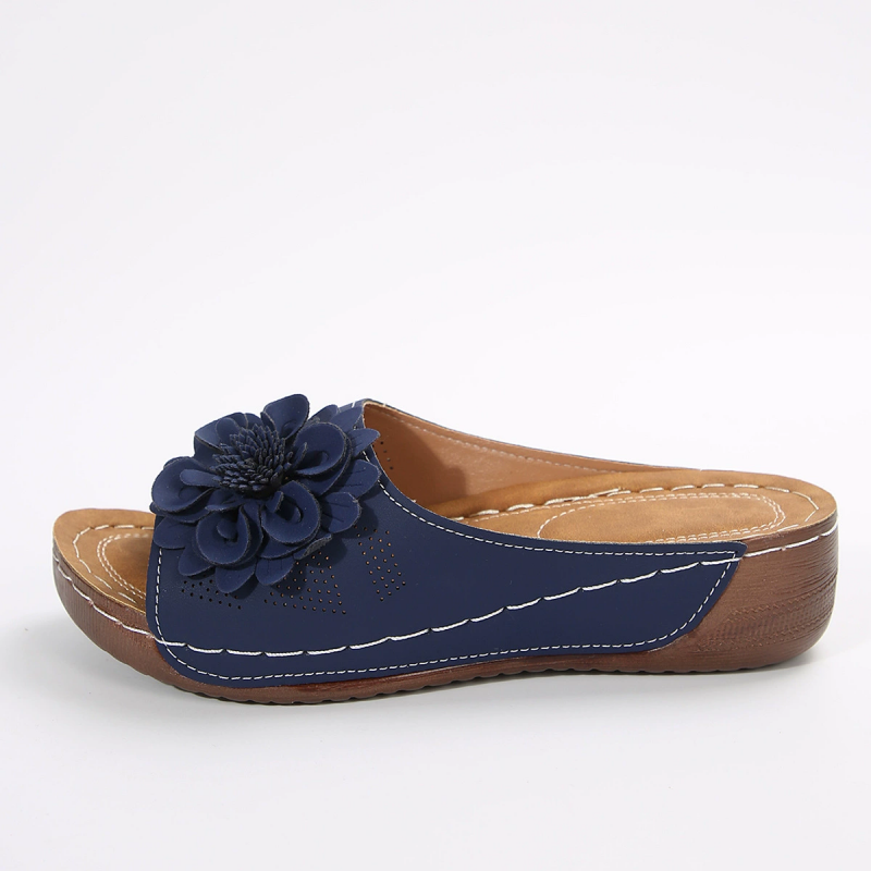 🔥Women's Arch Support Wedge Sandals with Flowers - Free shipping for two pairs