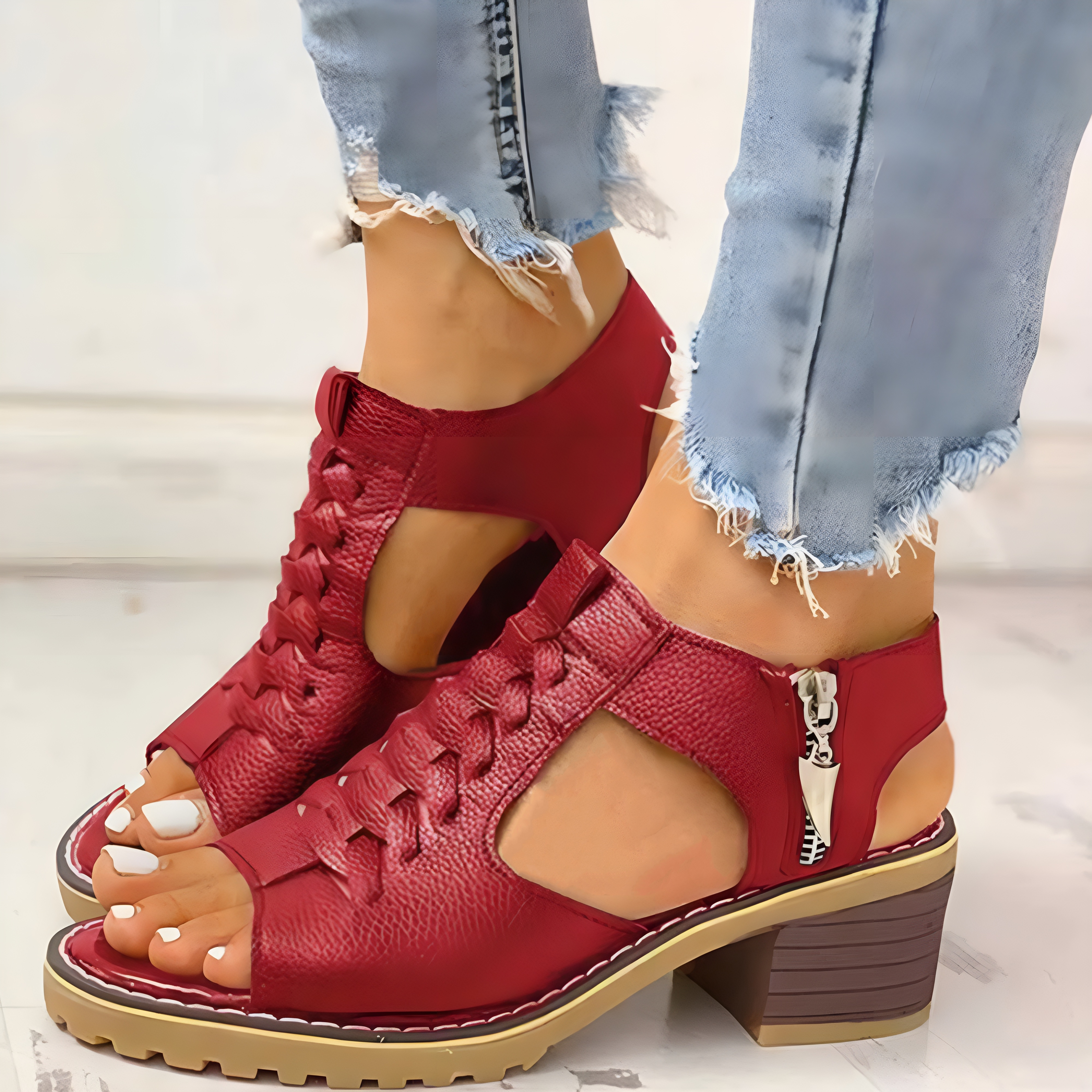 🔥50% OFF NOW - Women's Chunky Platform Classic  Leather high heel sandals
