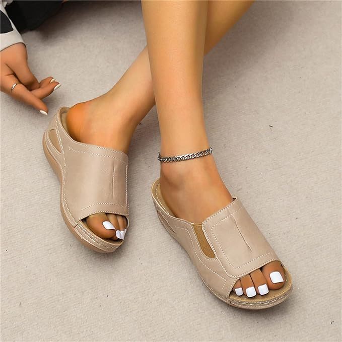 😍Last Day 50% OFF😍 - Women's Slope Heel Leather Sandals