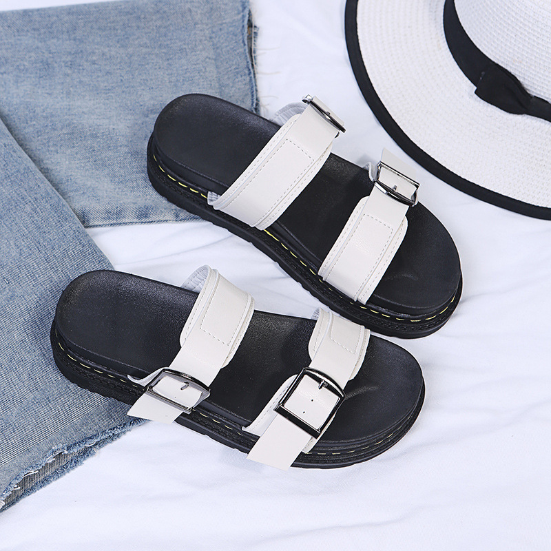 New Women's Flatform Leather Buckle Slide Sandals🔥Buy 2 get free shipping🔥