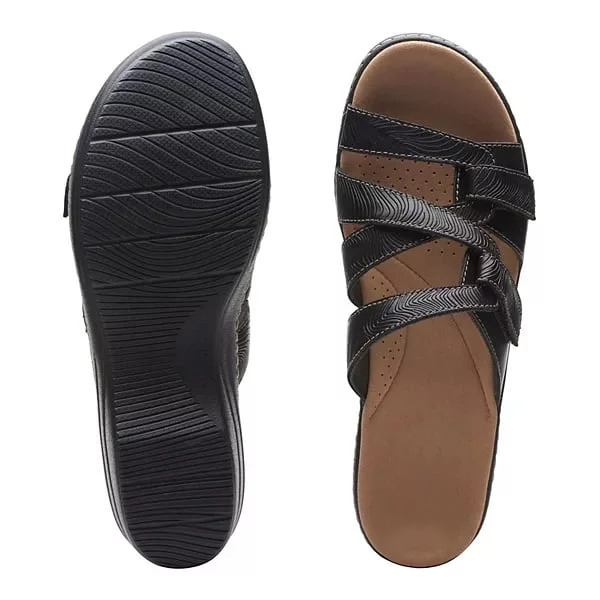 🔥Last Day Promotion 50% OFF - 2023 Soft Bottom Massage Orthopedic Leather Wedge Slide Sandals