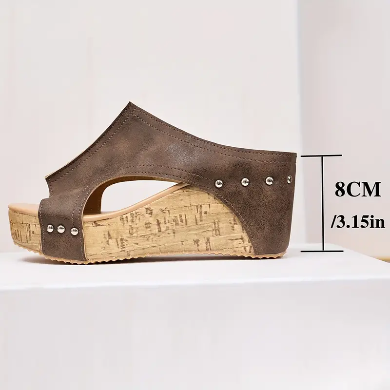🔥Last Day Promotion 50% OFF - Women's Studded Embellished Thick Leather Orthopaedic Sandals