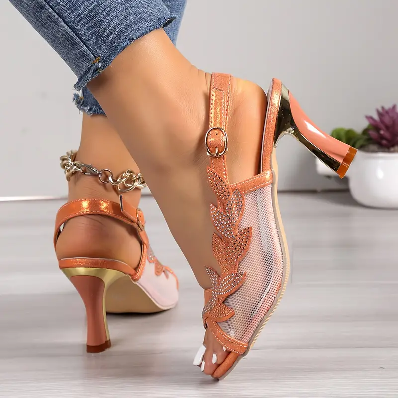 Women's Rhinestone Decor Block Heeled Sandals🔥BUY 2 GET FREE SHIPPING🔥