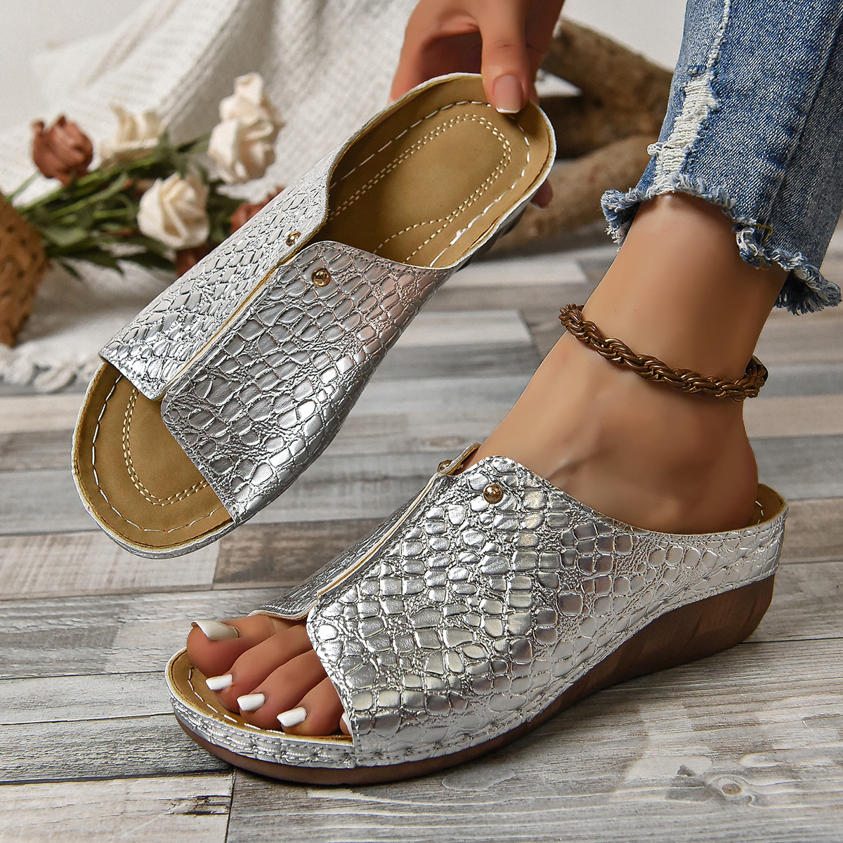⭐Last Day 60% OFF - Arch Support Sole Upgradation Stretch Lightweight Sandals
