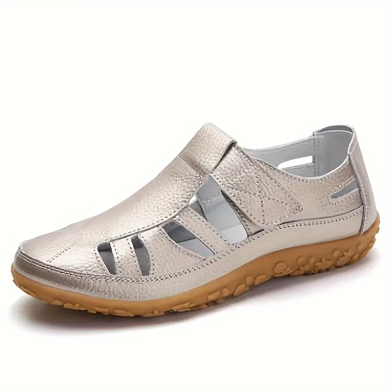 Women's Retro Non Slip Leather Flat Sandals