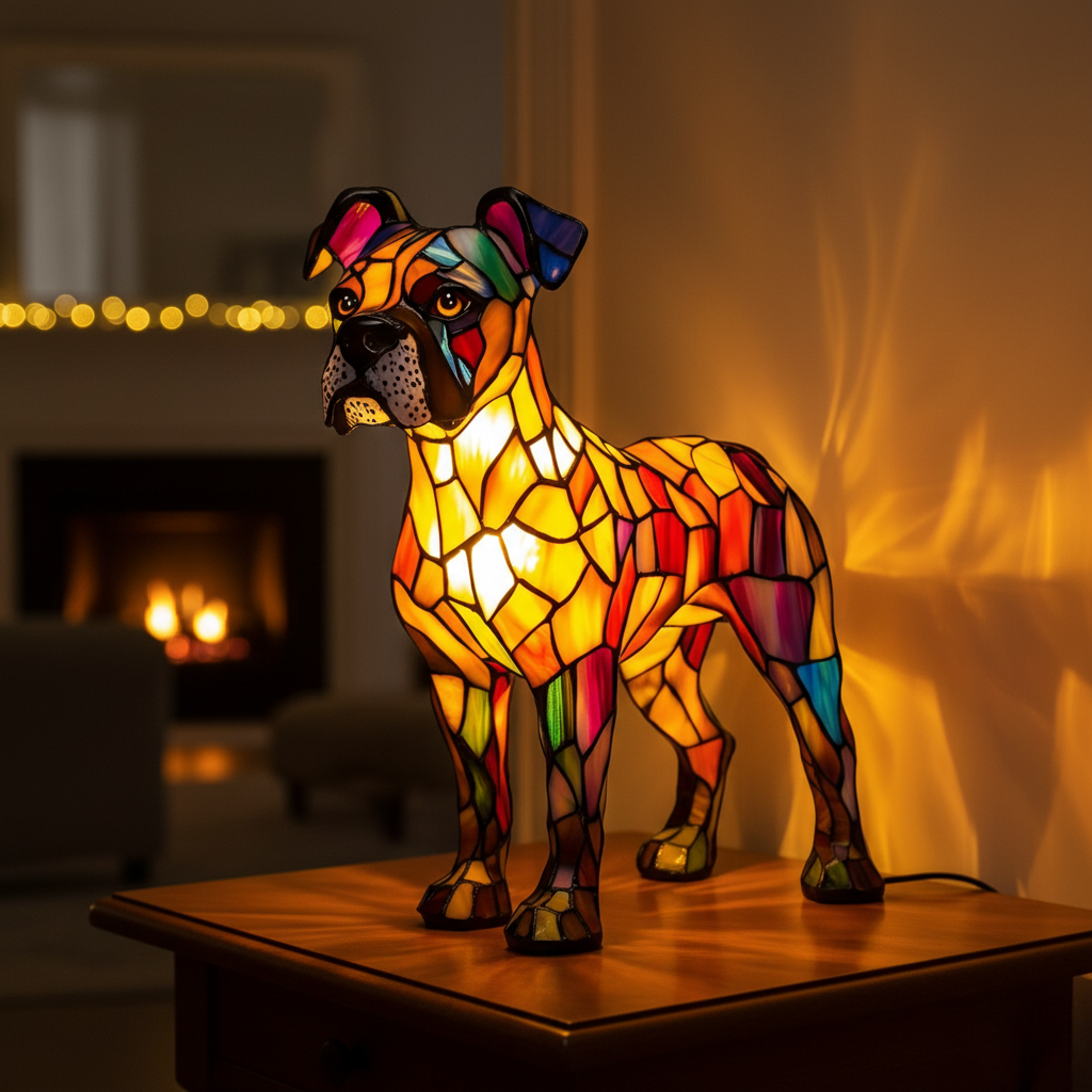 Candeeiro em forma de cão