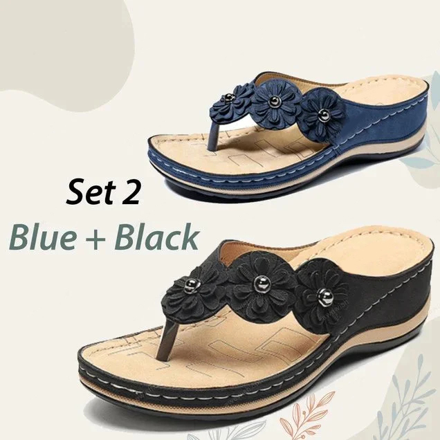 🔥Trending 2024 🔥 PREMIUM Women’s Orthopedic Arch Support Flowers Clip Toe Sandals