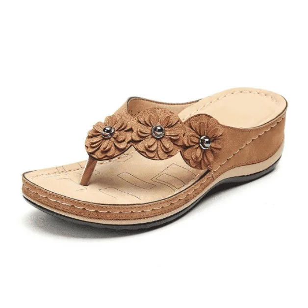 🔥Trending 2024 🔥 PREMIUM Women’s Orthopedic Arch Support Flowers Clip Toe Sandals