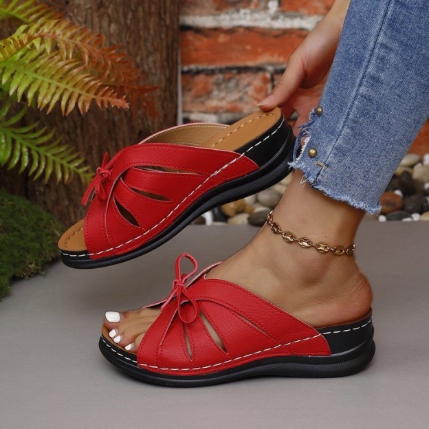 🔥Last Day Promotion 50% OFF - Women's Fashion Lace-Up Leather Orthopedic Sandals