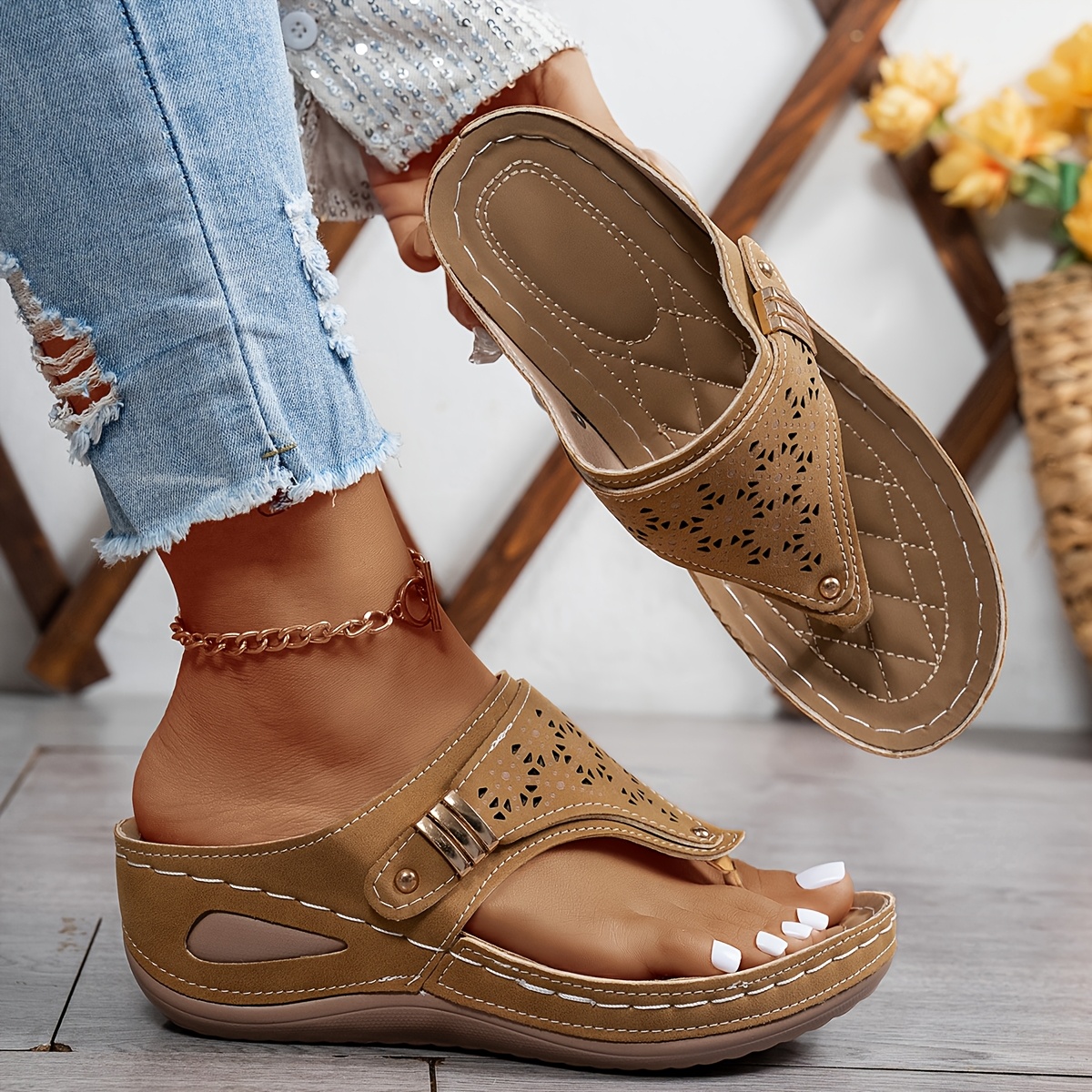 🔥Last Day Promotion 50% OFF - Women's Casual Slope Heel Orthopaedic Sandals
