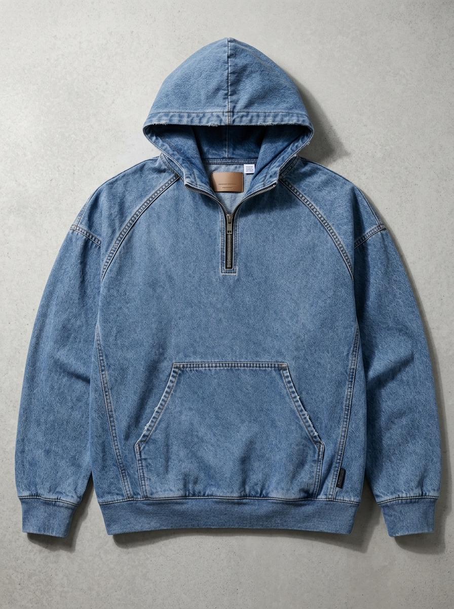 Distressed Hoodie Flatlay Details
