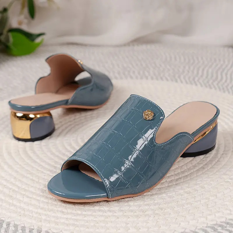 😍Last Day 50% OFF😍 - Women's Fashion Open Toe Chunky Heel Leather Sandals