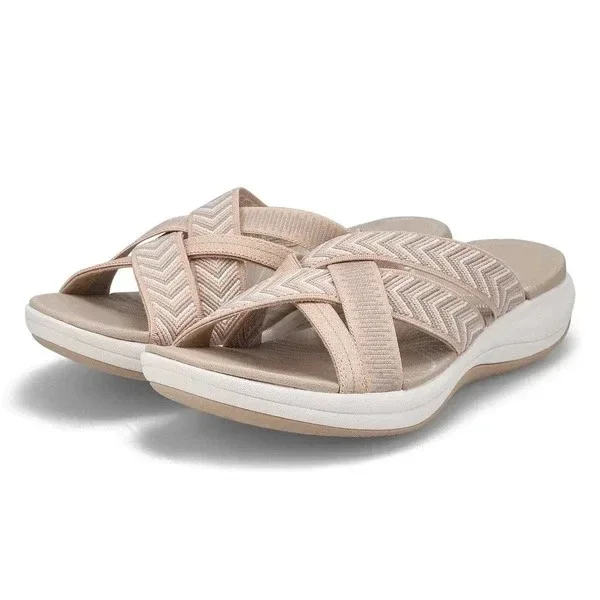 👍 🌹 Trendy Solid Color Comfortable Massage Sports Sandals, Wear Resistance Non Slip Outdoor Slides, Casual Versatile Breathable Beach Slippers