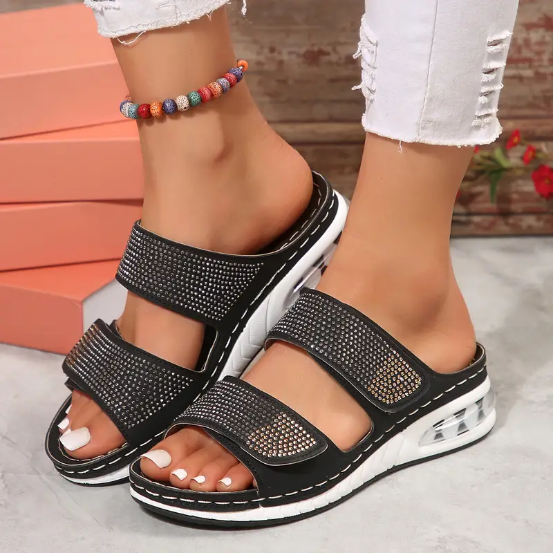 🔥LAST DAY 50% OFF - Women's Rhinestone Decor Air Cushion Soft Sole sandals