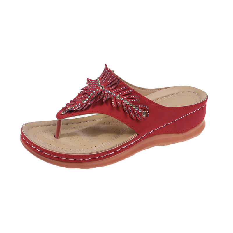 🔥2023 Women Casual Orthopedic Sandals, Crystal Rome Fashion Clip Toe Slippers