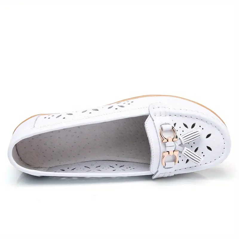 Women's Hollow Out Design Leather Wedge Heeled Slip-on Sandals- Buy 2 Free Shipping