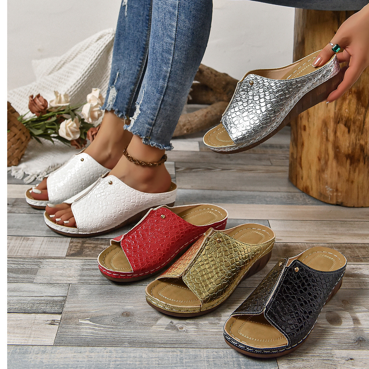 ⭐Last Day 60% OFF - Arch Support Sole Upgradation Stretch Lightweight Sandals