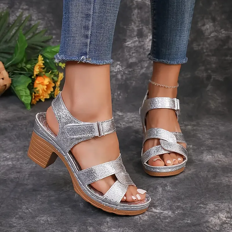 Women's Chunky Heeled Crisscross Open Toe All-Match Slingback Sandals (🔥BUY 2 FREE SHIPPING)