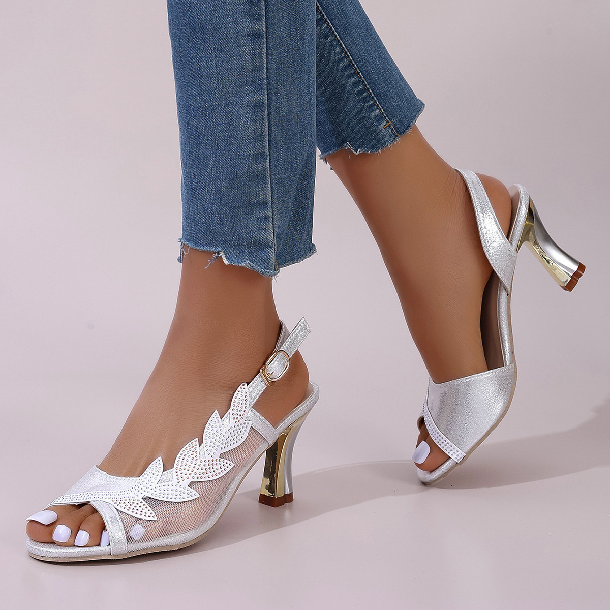 Women's Rhinestone Decor Block Heeled Sandals🔥BUY 2 GET FREE SHIPPING🔥